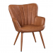 Yaheetech PU Leather Armchair, Modern Accent Chair Brown