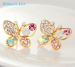 Luxury Gold Crystal Pearl Butterfly Stud Earrings for Kids