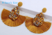 New Fashion Bohemian Gold Tassel Earrings with Coloured Crystals and Rhinestones 