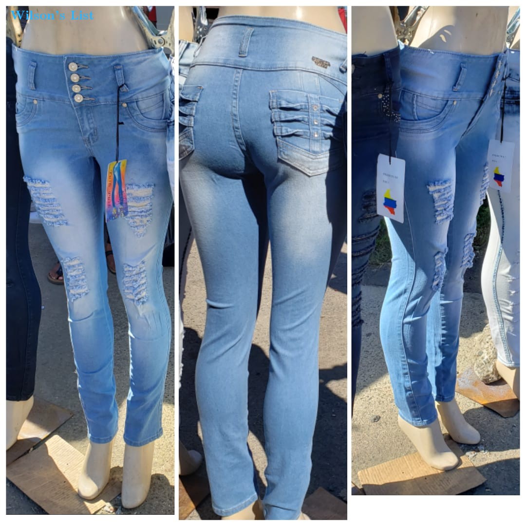 Fiorella Butt Lifter Skinny Women Jeans Levanta Cola Colombianos High Rise  Blue