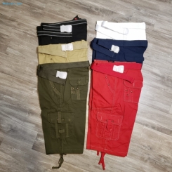 Marx & Dutch Mens Belted Cargo Twill Multipocket Shorts