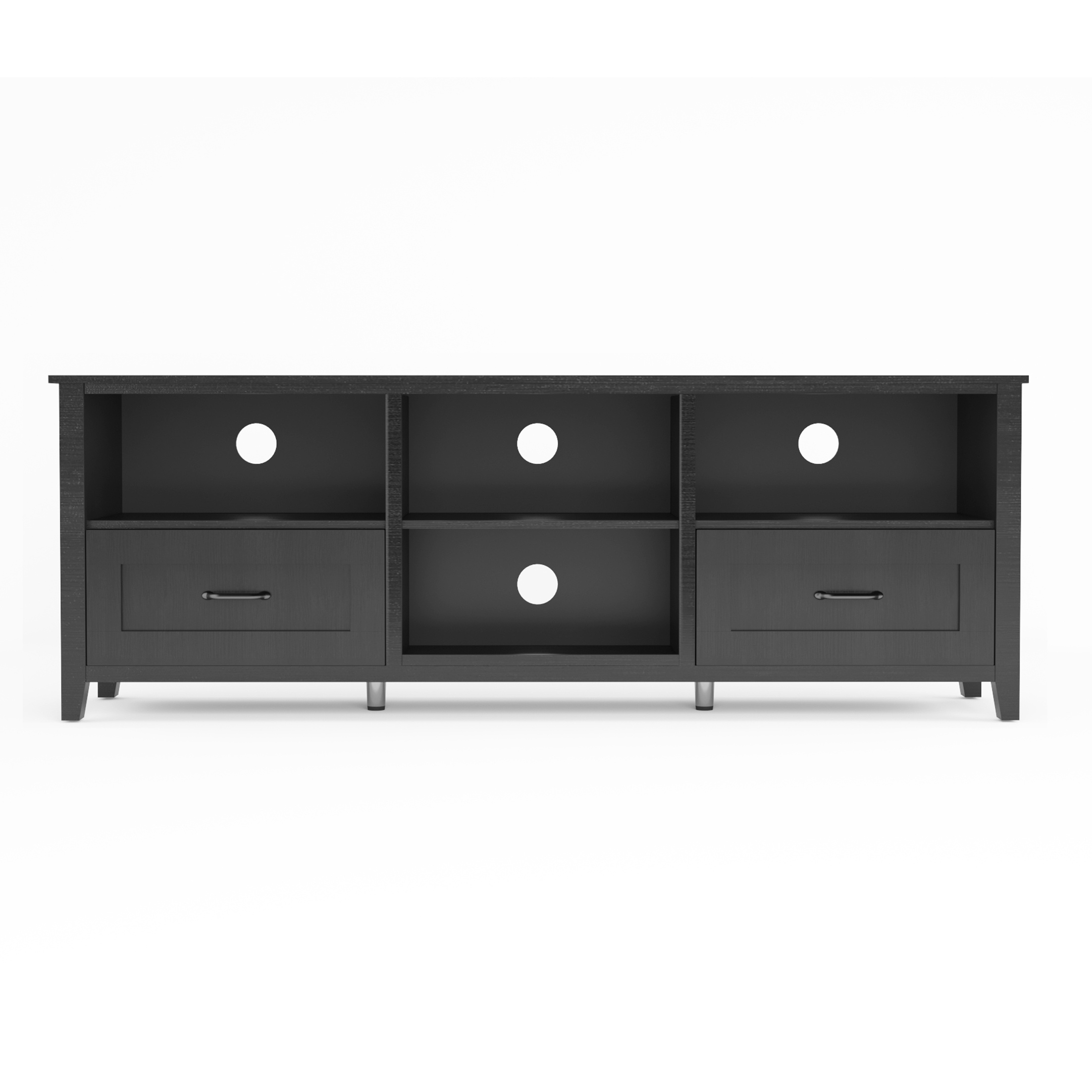 WESOME 70.08 Inch Length Black TV Stand for Living Room and Bedroom;  with 2 Drawers and 4 High-Capa