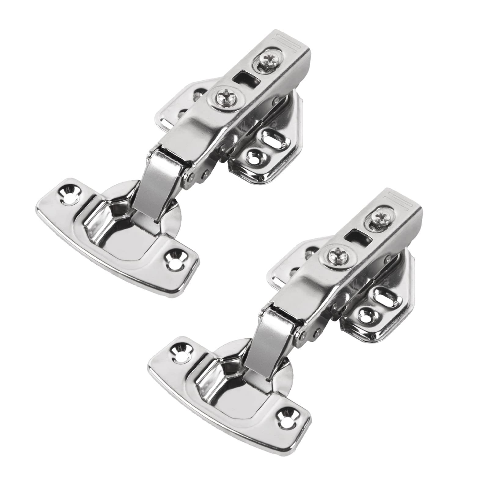 20pcs Cabinet Hinges, Soft Close Cabinet Door Hinges for Full Overlay Cupboard for Frameless Cabinet