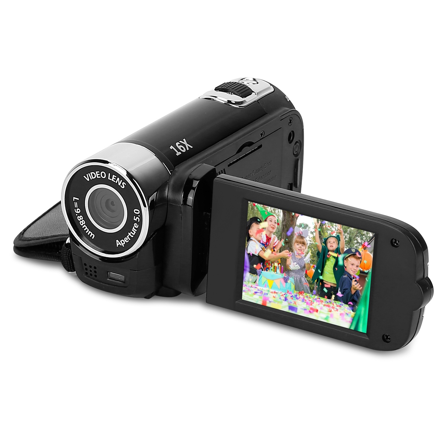 HD 1080P Digital Video Camcorder 2.7in 16X Zoom DV Camera 270Â° Rotation Rechargeable Kid Camera w/F