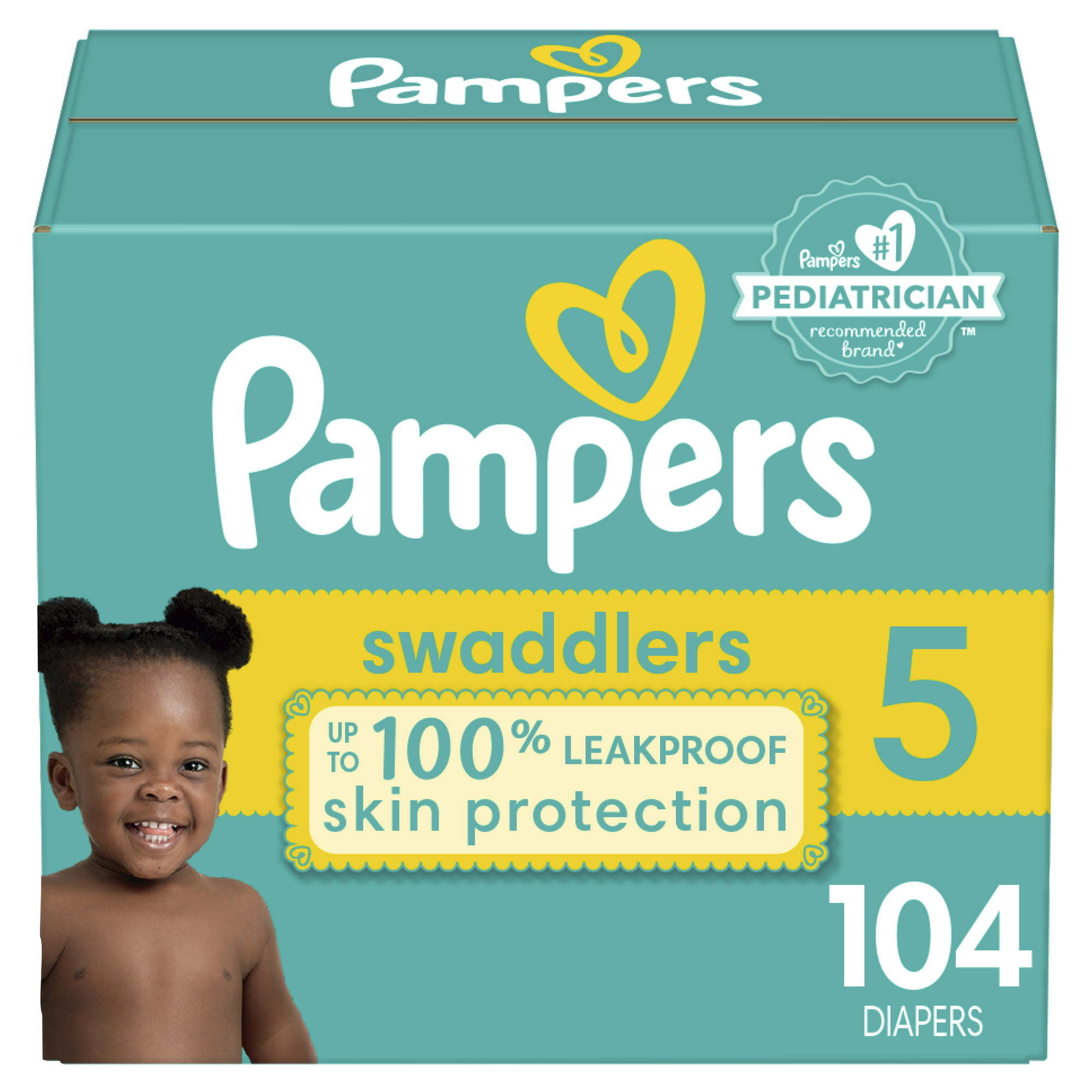 Pampers Swaddlers Diapers Enormous Pack Size 5, 104 Count