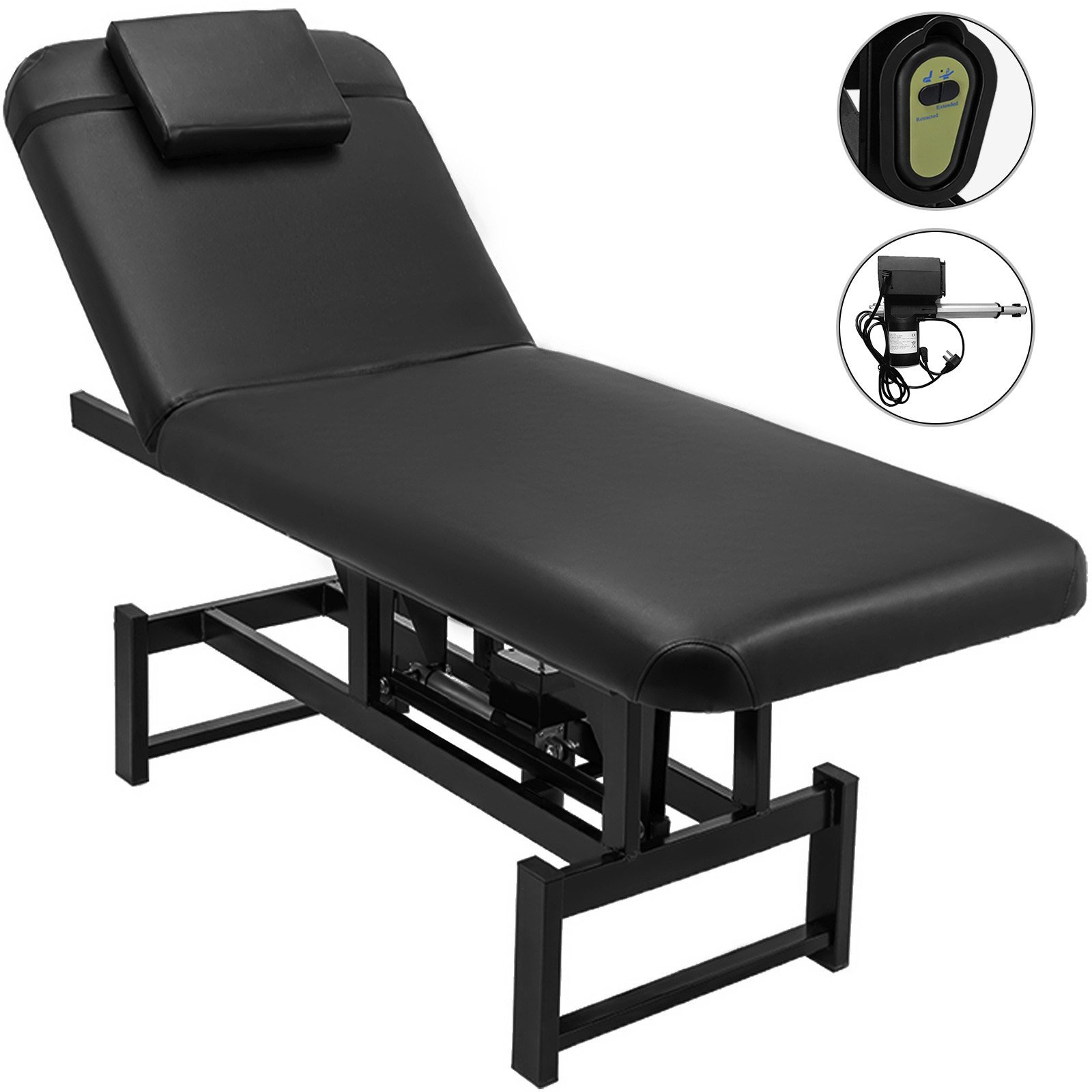 Massage Table Spa Salon Beauty Bed Height Adjustable Black Facial Bed