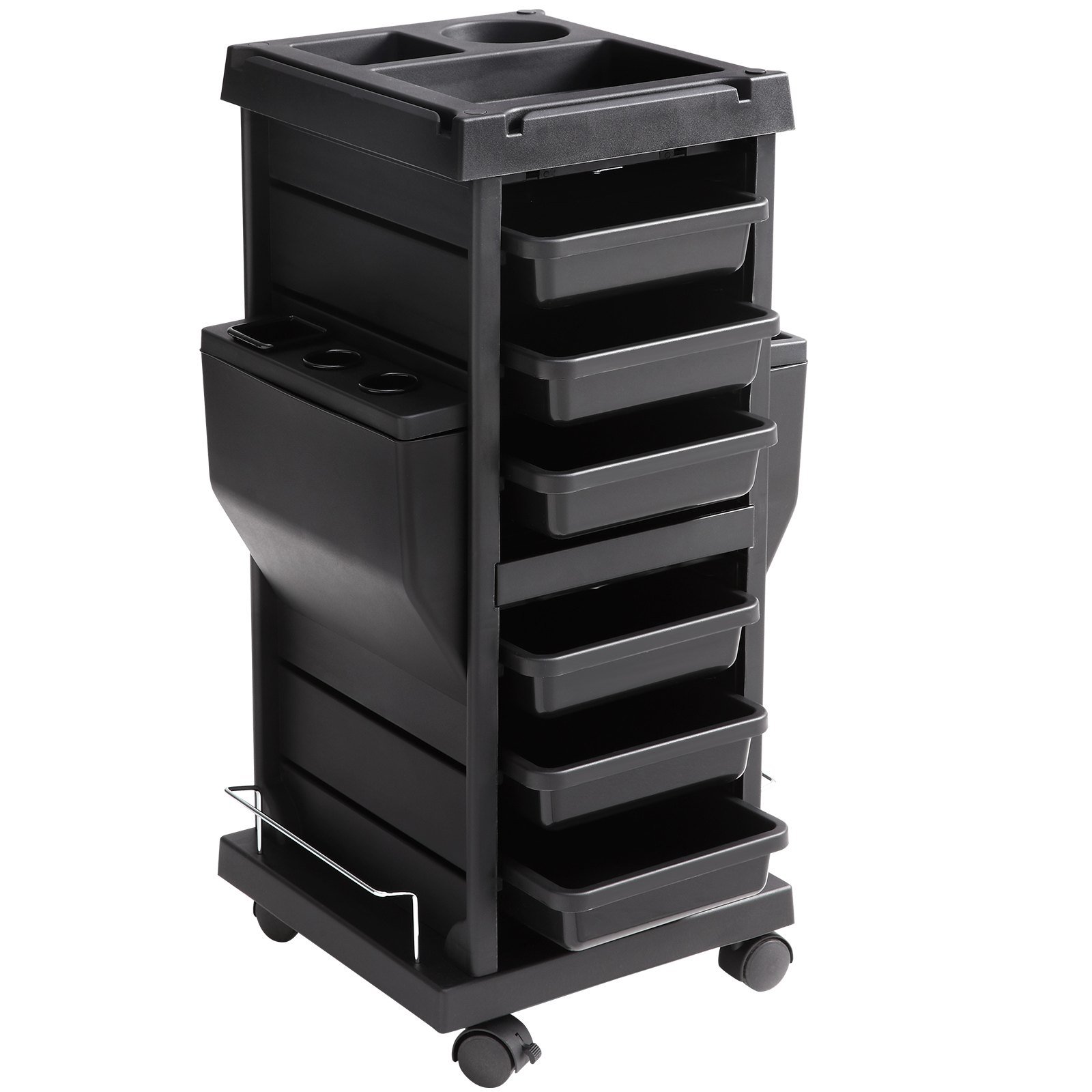 VEVOR Ultimate Salon Trolley Cart, Lockable Beauty Salon Cart for Stylist with 6 Removable Drawers &