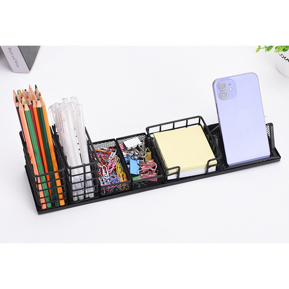 Small Desk Storage Box, Mesh Multifunctional Office Supplies 6-piece set