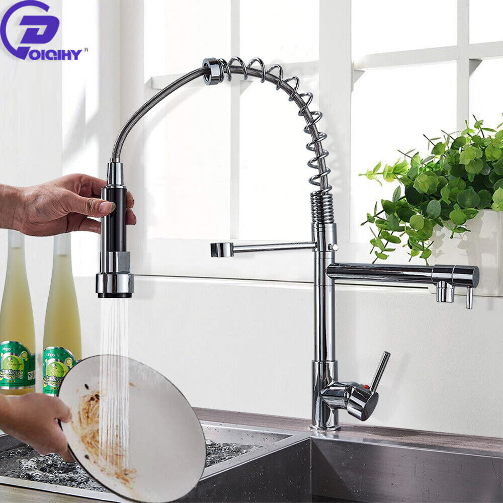 Kitchen Faucet Swivel Single Handle Sink Pull down Sprayer Mixer Tap