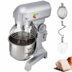 VEVOR Commercial Food Mixer 15Qt 600W 3 Speeds Adjustable 110/178/390 RPM Heavy Duty 110V with Stain