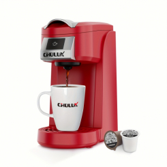 CHULUX Single Serve Coffee Maker Red KCUP Pod Coffee Brewer, Upgrade Single Cup Coffee Machine Fast 