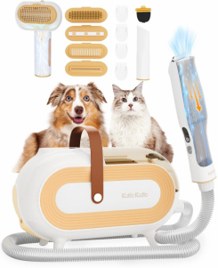 Katio Kadio Pet Grooming Kit & Pet Hair Vacuum, Dog Grooming Tools for Shedding Small, Medium Dog Ca