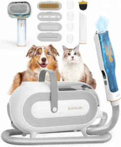 Katio Kadio Pet Grooming Kit & Pet Hair Vacuum, Dog Grooming Tools for Shedding Small, Medium Dog Ca