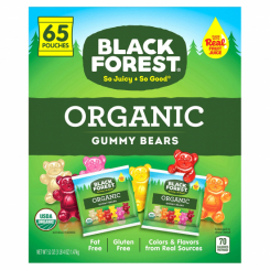 Black Forest Organic Gummy Bears Candy, 0.8 Ounce Pouches, 65 Count