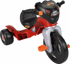 Fisher-Price Harley Davidson Toddler Tricycle Ride-On Preschool Toy, Lights & Sounds Trike with Adju