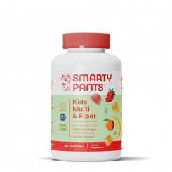 SmartyPants Kids Fiber Vitamins: Daily Kids Multivitamin Gummy for Overall Health with Vitamin A, B1