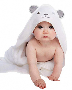 HIPHOP PANDA Hooded Towel - Rayon Made from Bamboo, Soft Bath Towel with Bear Ears for Babie, Toddle