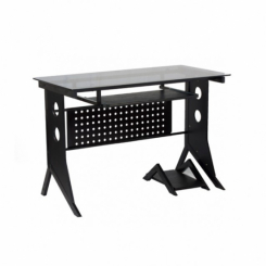 Computer Desk Black with Tempered Glass Top Xtech CT-1211