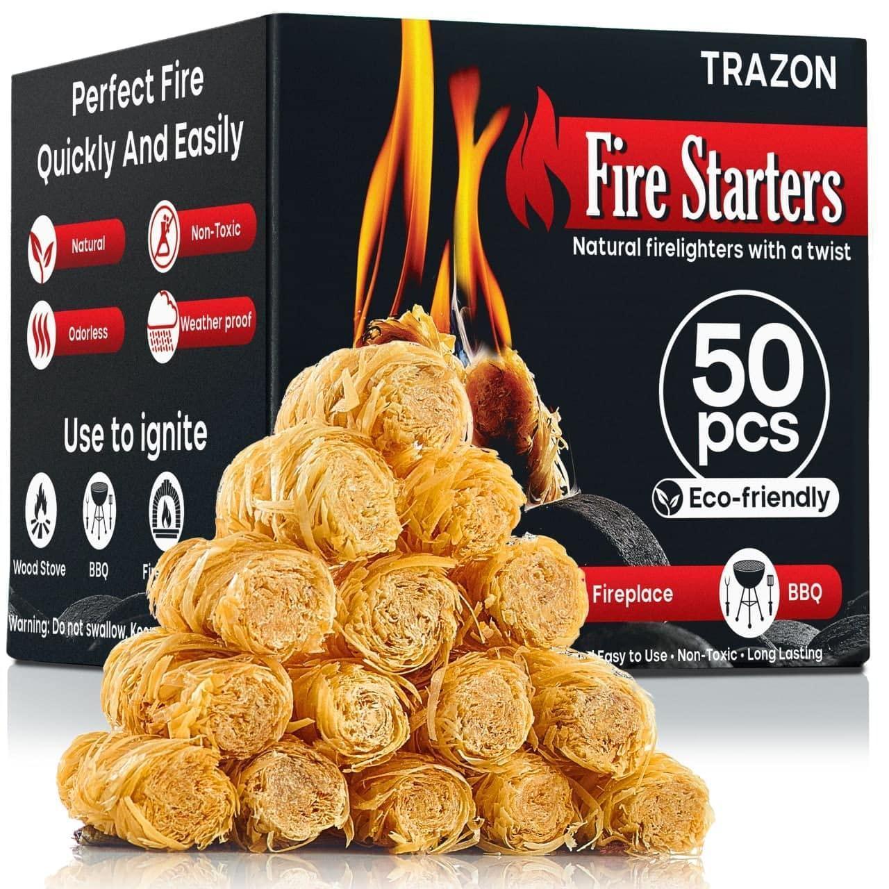 Fire Starters for Indoor Fireplace Campfires Wood Stove Grill Charcoal Chimney Fire Pit BBQ Accessor