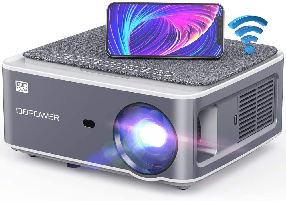 DBPOWER Native 1080P WiFi Projector;  Upgrade 9500L Full HD Outdoor Movie Projector;  Support 4D Key