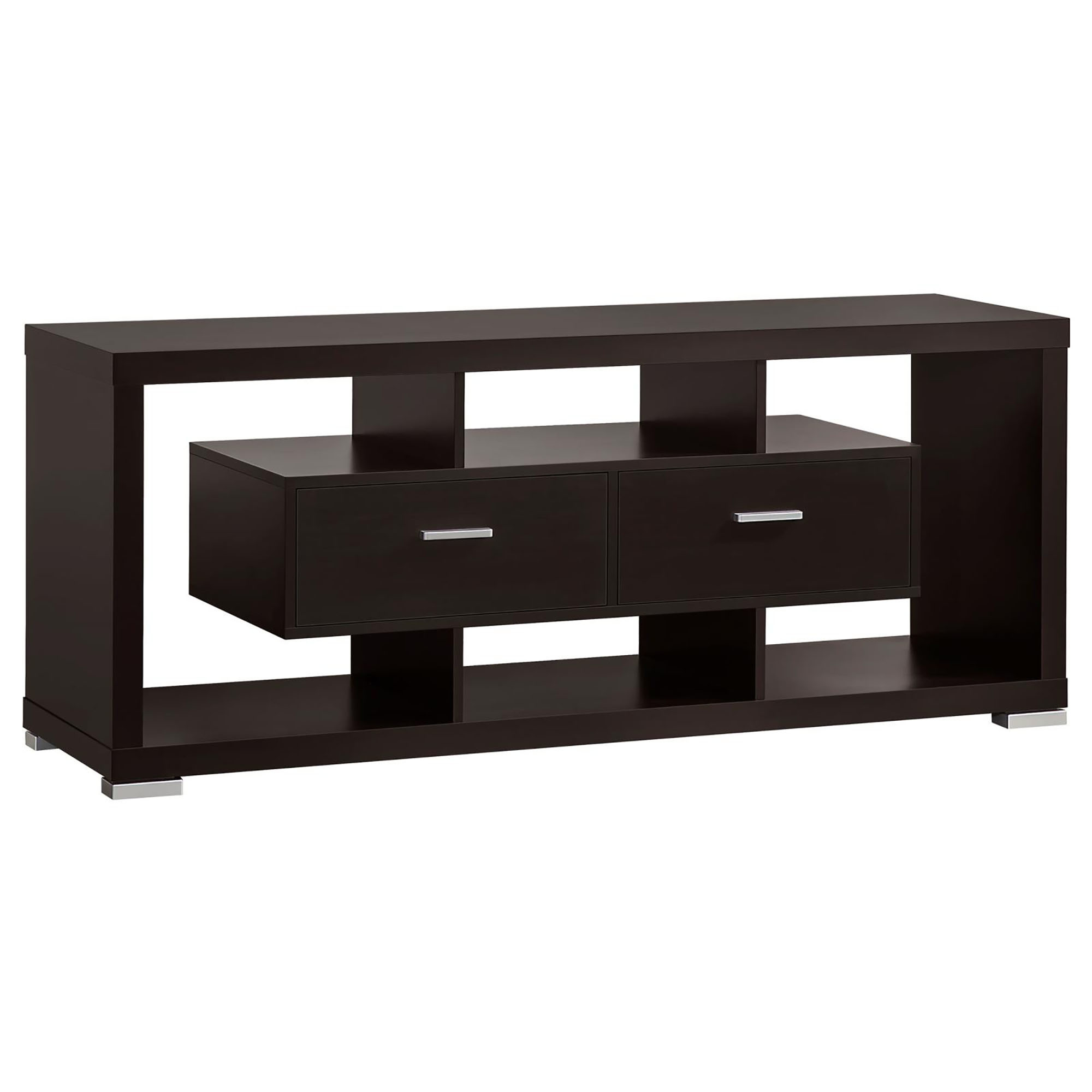 Cappuccino 59-inch TV Console with Center Drawer