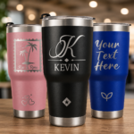 Personalized Tumbler with Engraved Text Name, Custom Double Wall Insulated 30oz Tumbler