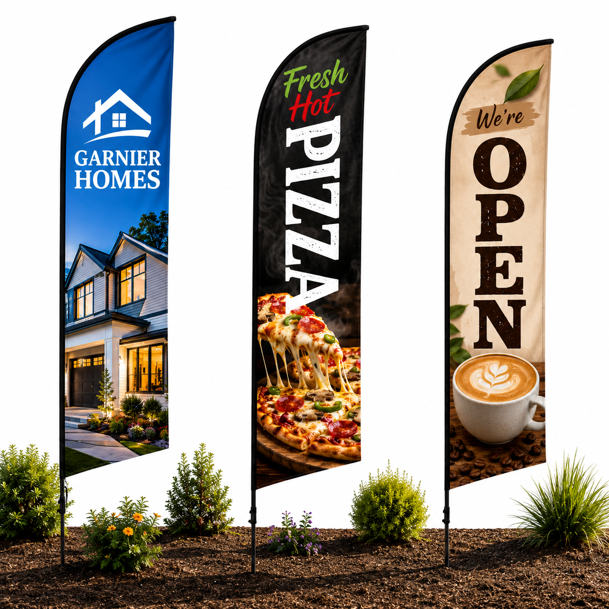 Feather Banner 7 Custom 12ft Flag for Outdoor, Personalized Feather Flags Banner - Image 1