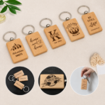 Customized Wooden Keychain Blanks, Engraved Wood Key Chain