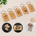 Customized Wooden Keychain Blanks, Engraved Wood Key Chain