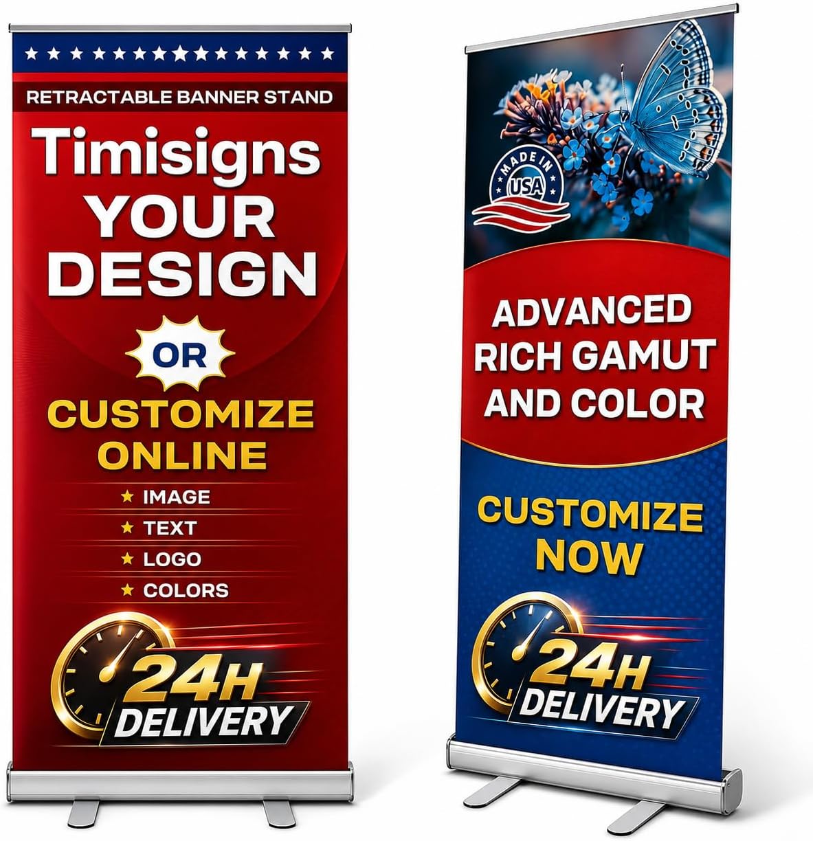 Rectractable Banner 2 Custom Retractable Banner with Aluminum Stand, Personalized Pop up Banners - Image 1