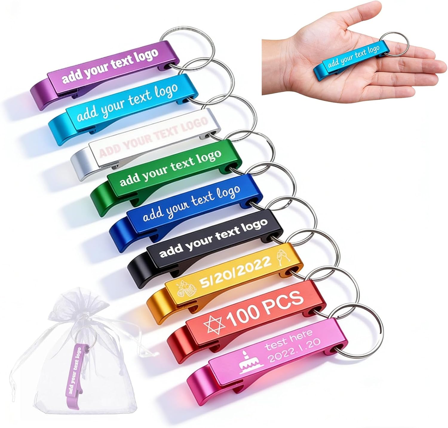 Small Bottle Opener Custom Engraved Aluminum Beer Bottle Opener - Image 1