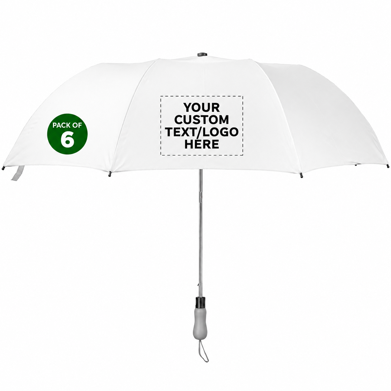White Umbrella 5 Windproof Rain Umbrellas Automatic Open/Cose Compact Portable Collapsible - Image 1