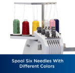 Brother Entrepreneur W PR680WBNDL 6-Needle Embroidery Machine with Stand, Universal Cap Frame Set and PE-Design 11 Software - Image 5