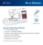 Brother SE725 Computerized Sewing & Embroidery Machine with 4" x 4" Embroidery Area - Image 2